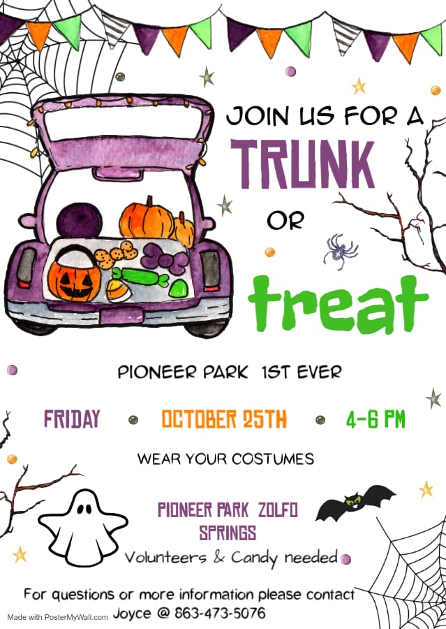 Trunk or Treat at Pioneer Park Hardee County Board of County